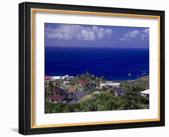 Brades Town View from Baker Hill, Montserrat-Walter Bibikow-Framed Photographic Print