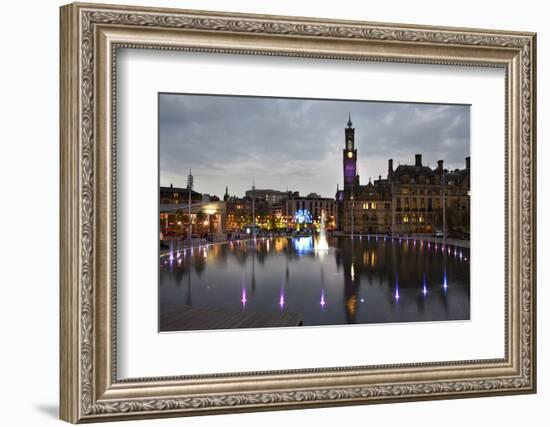 Bradford City Park and Garden of Light Display, Centenary Sq, Bradford, West Yorkshire, England, UK-Mark Sunderland-Framed Photographic Print