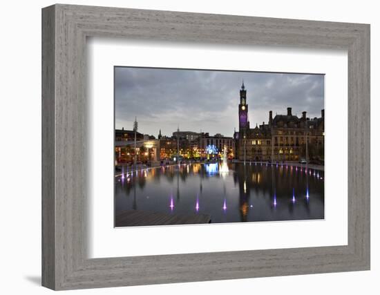 Bradford City Park and Garden of Light Display, Centenary Sq, Bradford, West Yorkshire, England, UK-Mark Sunderland-Framed Photographic Print