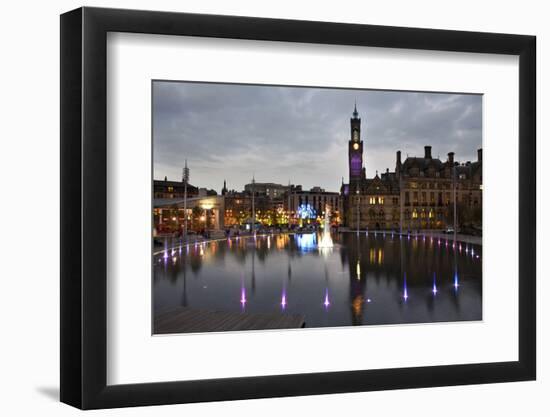 Bradford City Park and Garden of Light Display, Centenary Sq, Bradford, West Yorkshire, England, UK-Mark Sunderland-Framed Photographic Print