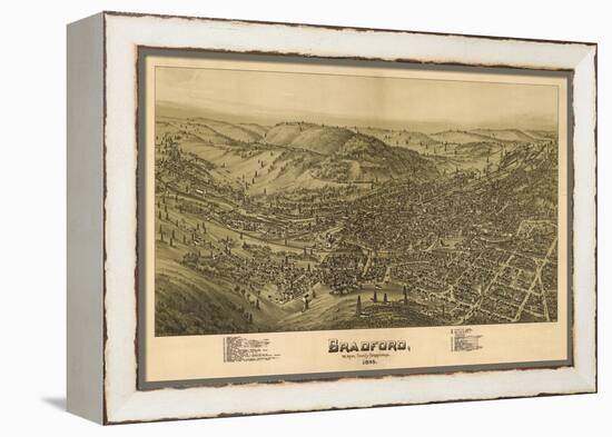 Bradford, Pennsylvania - Panoramic Map-Lantern Press-Framed Stretched Canvas