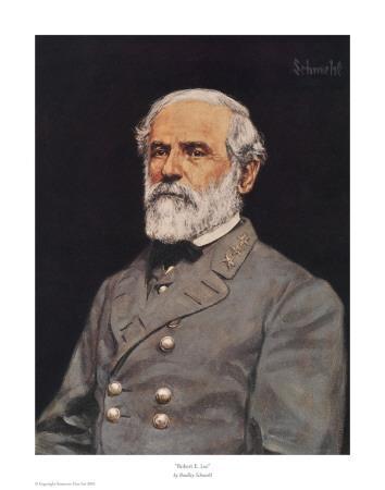 Confederate Gen Robert E Lee US Civil War Photo Painting Real Canvas Art Print