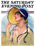 "Woman at the Shore," Saturday Evening Post Cover, August 20, 1927-Bradshaw Crandall-Giclee Print