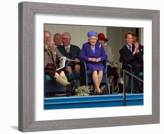 BRAEMAR ROYAL HIGHLAND GATHERING 2005, THE DUKE OF EDINBURGH, THE QUEEN & PRINCE WILLIAM ENJOY THE -null-Framed Photographic Print