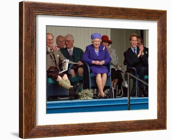 BRAEMAR ROYAL HIGHLAND GATHERING 2005, THE DUKE OF EDINBURGH, THE QUEEN & PRINCE WILLIAM ENJOY THE -null-Framed Photographic Print