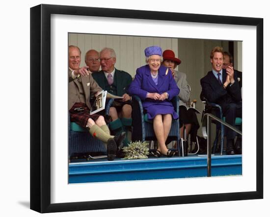 BRAEMAR ROYAL HIGHLAND GATHERING 2005, THE DUKE OF EDINBURGH, THE QUEEN & PRINCE WILLIAM ENJOY THE -null-Framed Photographic Print