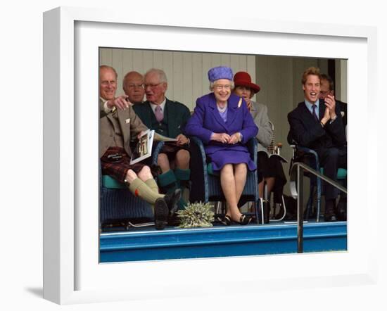 BRAEMAR ROYAL HIGHLAND GATHERING 2005, THE DUKE OF EDINBURGH, THE QUEEN & PRINCE WILLIAM ENJOY THE -null-Framed Photographic Print