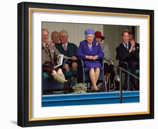 BRAEMAR ROYAL HIGHLAND GATHERING 2005, THE DUKE OF EDINBURGH, THE QUEEN & PRINCE WILLIAM ENJOY THE -null-Framed Photographic Print