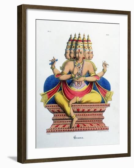 Brahma, First God of the Hindu Trinity (Trimurt), and Creator of the Universe, C19th Century-A Geringer-Framed Giclee Print