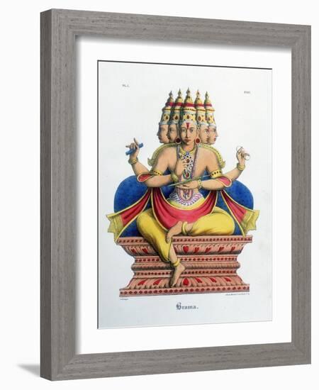 Brahma, First God of the Hindu Trinity (Trimurt), and Creator of the Universe, C19th Century-A Geringer-Framed Giclee Print