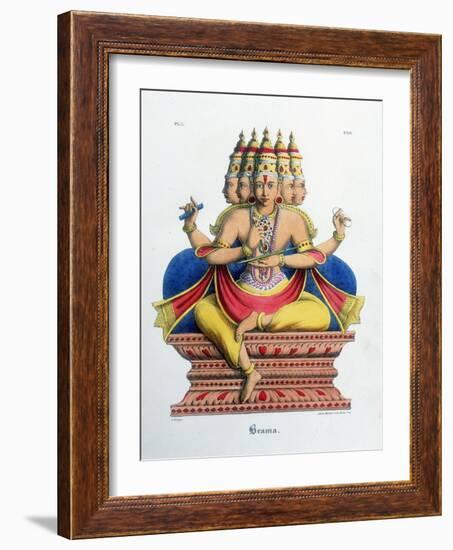 Brahma, First God of the Hindu Trinity (Trimurt), and Creator of the Universe, C19th Century-A Geringer-Framed Giclee Print