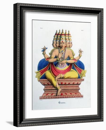 Brahma, First God of the Hindu Trinity (Trimurt), and Creator of the Universe, C19th Century-A Geringer-Framed Giclee Print