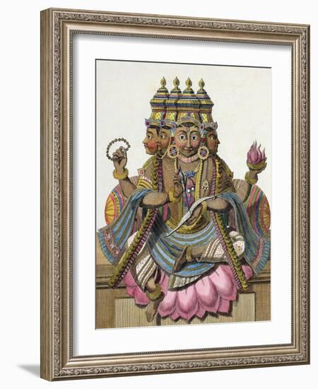 Brahma, Hindu God of Creation, from "Voyage aux Indes et a La Chine"-Pierre Sonnerat-Framed Giclee Print