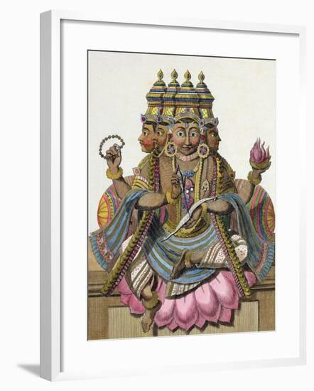 Brahma, Hindu God of Creation, from "Voyage aux Indes et a La Chine"-Pierre Sonnerat-Framed Giclee Print