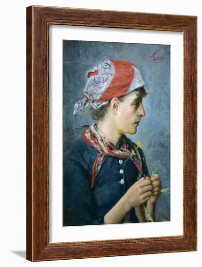 Braid Maker, 1887-88-Silvestro Lega-Framed Giclee Print