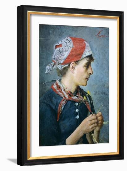 Braid Maker, 1887-88-Silvestro Lega-Framed Giclee Print