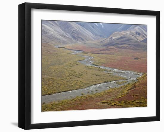 Braided River in the Fall, Denali National Park and Preserve, Alaska, USA-James Hager-Framed Photographic Print