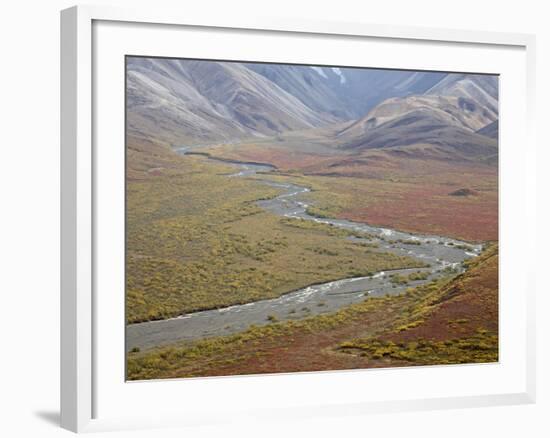 Braided River in the Fall, Denali National Park and Preserve, Alaska, USA-James Hager-Framed Photographic Print