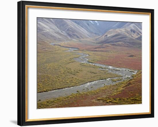 Braided River in the Fall, Denali National Park and Preserve, Alaska, USA-James Hager-Framed Photographic Print