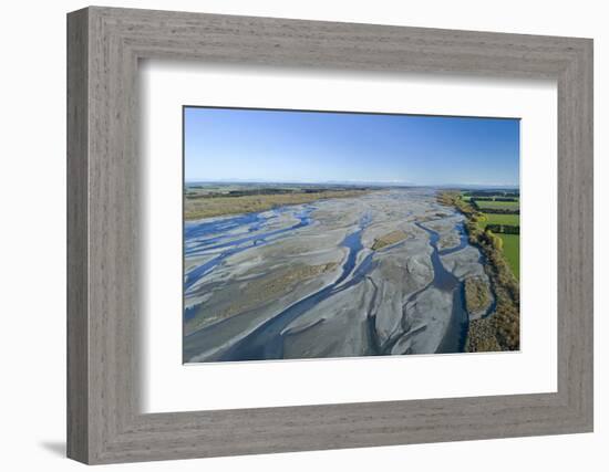 Braids of Rakaia River, near Rakaia River Mouth, Mid Canterbury, South Island, New Zealand-David Wall-Framed Photographic Print