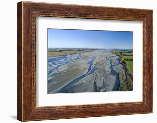 Braids of Rakaia River, near Rakaia River Mouth, Mid Canterbury, South Island, New Zealand-David Wall-Framed Photographic Print