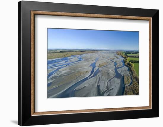 Braids of Rakaia River, near Rakaia River Mouth, Mid Canterbury, South Island, New Zealand-David Wall-Framed Photographic Print