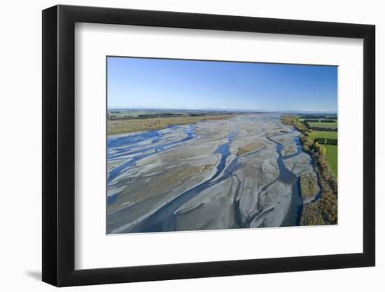 Braids of Rakaia River, near Rakaia River Mouth, Mid Canterbury, South Island, New Zealand-David Wall-Framed Photographic Print