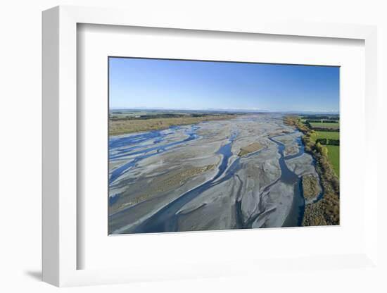 Braids of Rakaia River, near Rakaia River Mouth, Mid Canterbury, South Island, New Zealand-David Wall-Framed Photographic Print