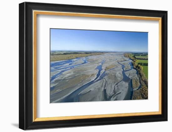 Braids of Rakaia River, near Rakaia River Mouth, Mid Canterbury, South Island, New Zealand-David Wall-Framed Photographic Print