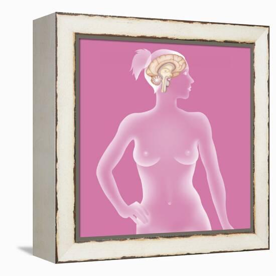 Brain, Drawing-Caroline Arquevaux-Framed Premier Image Canvas