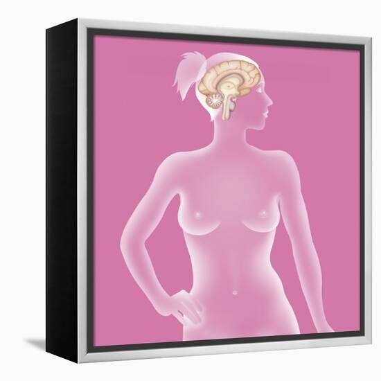 Brain, Drawing-Caroline Arquevaux-Framed Premier Image Canvas