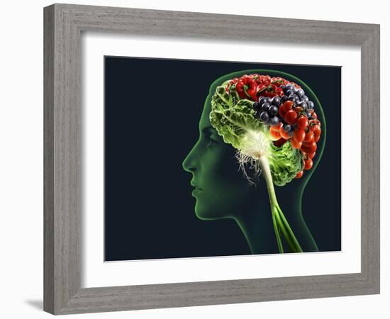 Brain Food, Conceptual Image-SMETEK-Framed Photographic Print