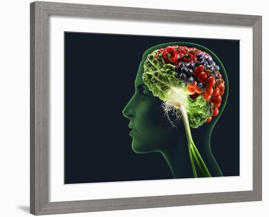 Brain Food, Conceptual Image-SMETEK-Framed Photographic Print