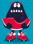 Cute Monsters in Car Vector Design-braingraph-Art Print