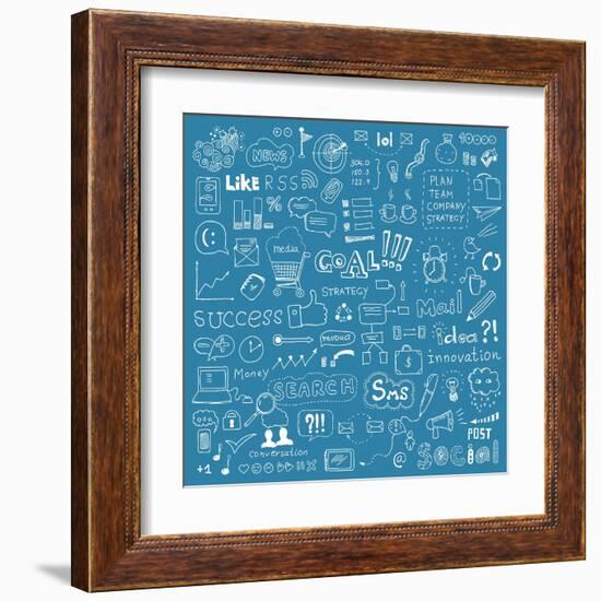 Brainstorming Elements Background-bloomua-Framed Art Print