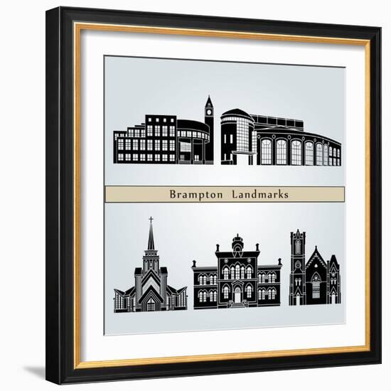 Brampton Landmarks-paulrommer-Framed Art Print