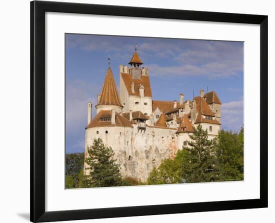 Bran Castle Perched Atop a 60M Peak in the Centre of the Village, Saxon Land, Transylvania-Gavin Hellier-Framed Photographic Print