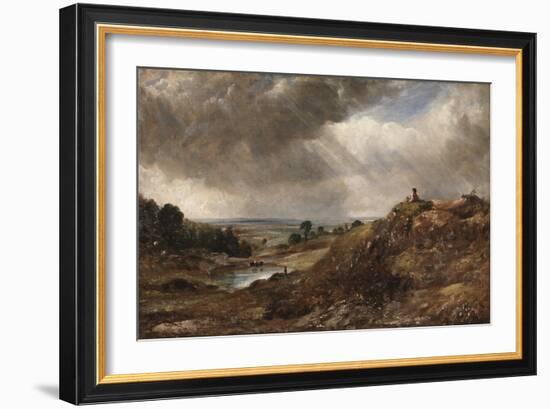 Branch Hill Pond, Hampstead Heath, with a Boy Sitting on a Bank-John Constable-Framed Giclee Print