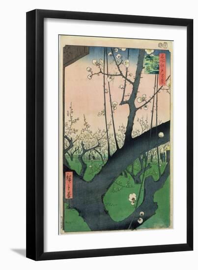 Branch of a Flowering Plum Tree-Ando Hiroshige-Framed Giclee Print