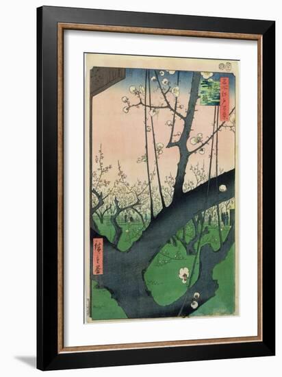 Branch of a Flowering Plum Tree-Ando Hiroshige-Framed Giclee Print