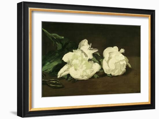 Branch of White Peonies and Secateurs, 1864-Edouard Manet-Framed Giclee Print