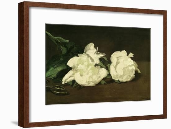 Branch of White Peonies and Secateurs, 1864-Edouard Manet-Framed Giclee Print