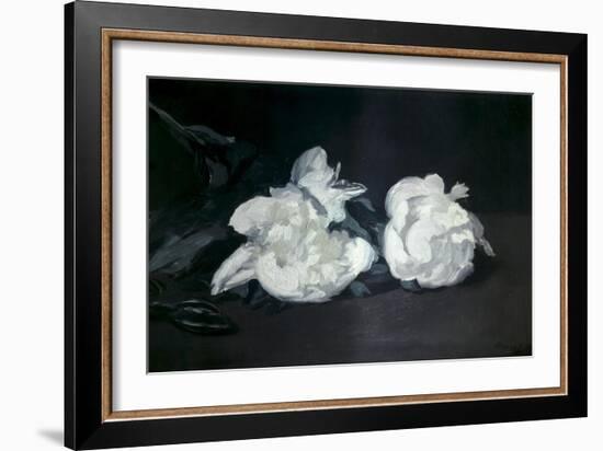 Branch of White Peonies and Secateurs-Edouard Manet-Framed Art Print