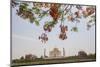 Branches of a Flowering Tree with Red Flowers Frame the Taj Mahal Symbol of Islam in India-Roberto Moiola-Mounted Photographic Print