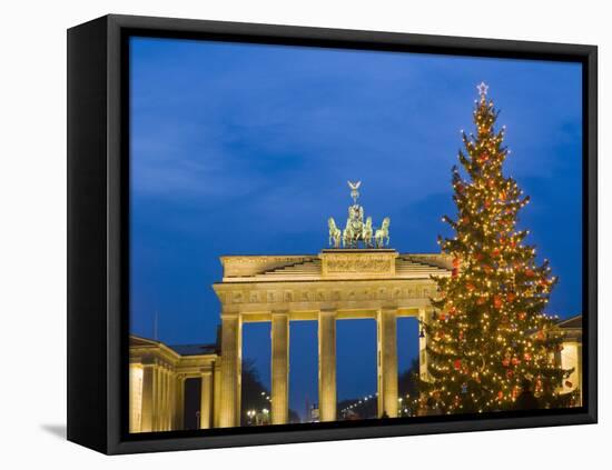 Brandenburg Gate at Christmas Time, Berlin, Germany, Europe-Marco Cristofori-Framed Premier Image Canvas