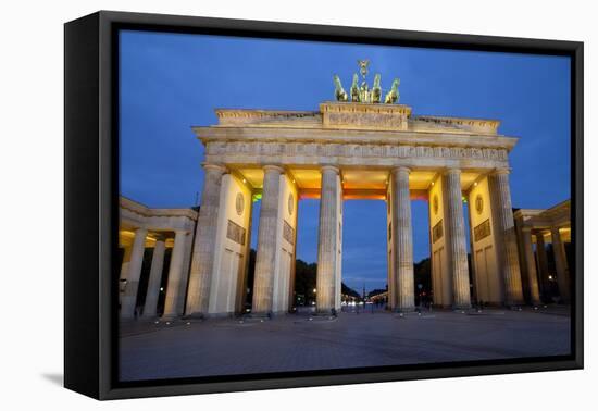 Brandenburg Gate at Night, Berlin, Germany, Europe-Miles Ertman-Framed Premier Image Canvas