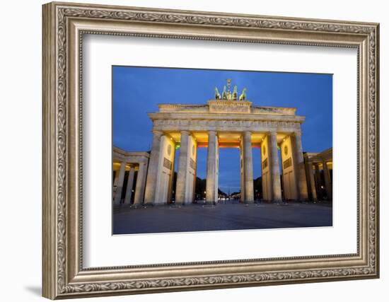 Brandenburg Gate at Night, Berlin, Germany, Europe-Miles Ertman-Framed Photographic Print