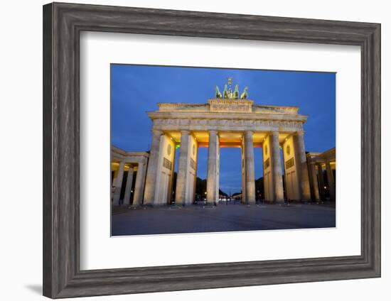 Brandenburg Gate at Night, Berlin, Germany, Europe-Miles Ertman-Framed Photographic Print