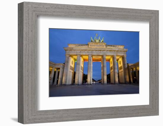 Brandenburg Gate at Night, Berlin, Germany, Europe-Miles Ertman-Framed Photographic Print