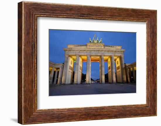 Brandenburg Gate at Night, Berlin, Germany, Europe-Miles Ertman-Framed Photographic Print